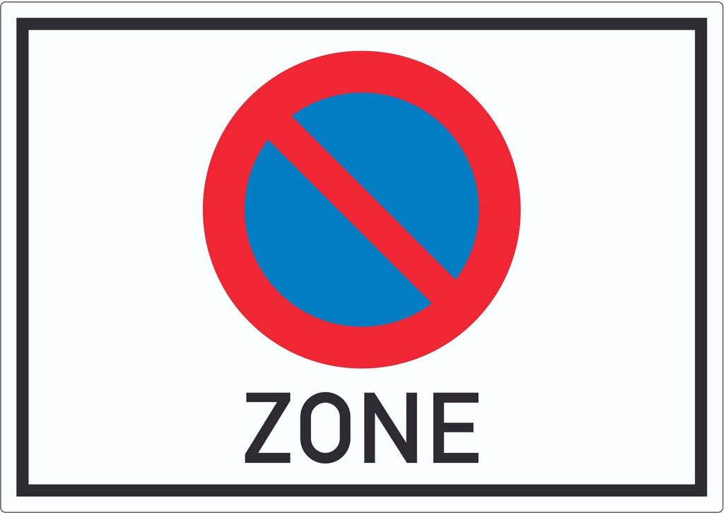 Beginn Eingeschränktes Haltverbot Symbol Aufkleber A8 (52x74mm)