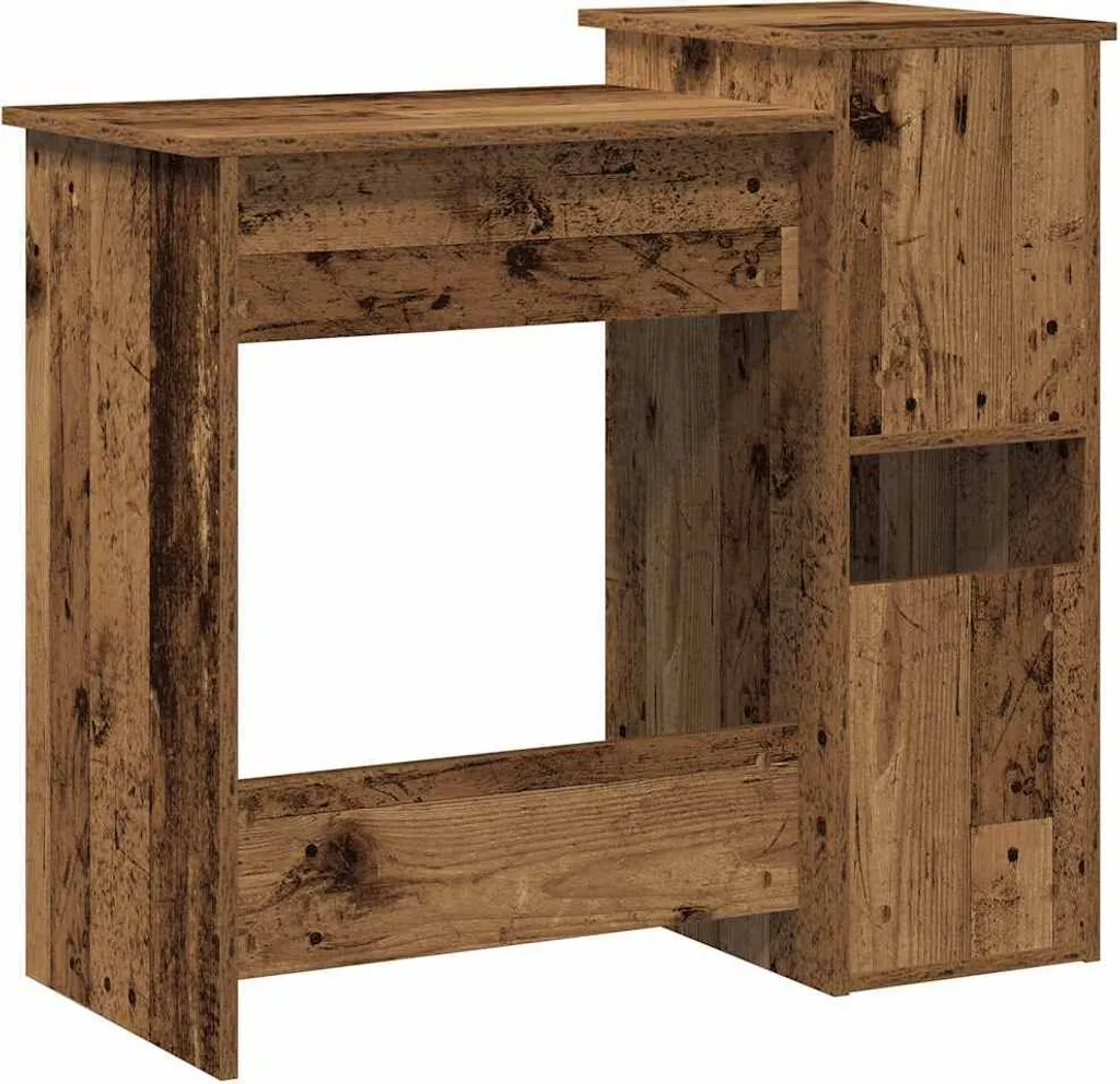 SYFAX™ Scrivania Professionale Compatta Legno Vecchio 84x40 cm - 6