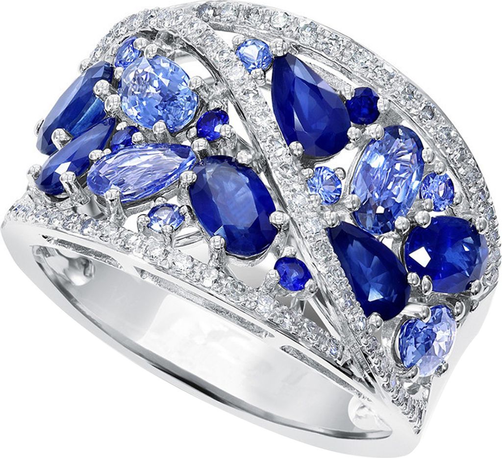 Damenring, ausgehöhlt, breit, blau, Cocktailring, Wassertropfenform, Kupfer, mehrfarbig, Zirkonia, Fingerring, Schmuck für Jahrestage, Hochzeiten...