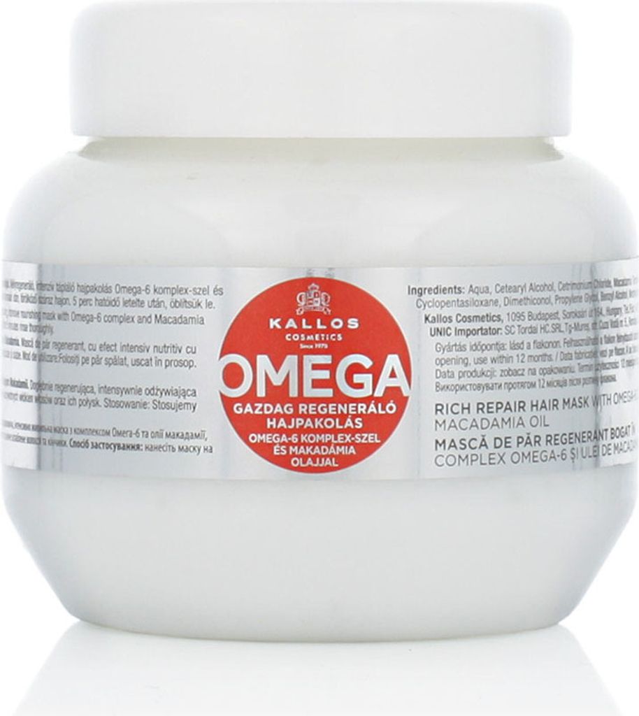 Kallos Omega Rich Repair Hair Mask With Omega-6 Complex And Macadamia Oil 275 ml