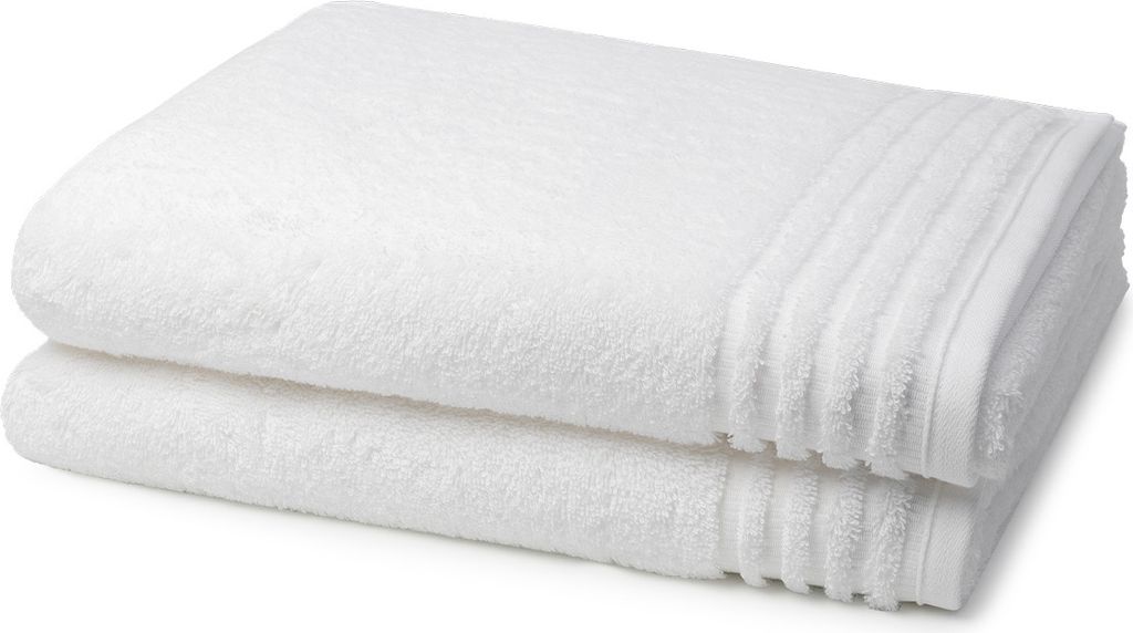 Vossen Vienna Style Supersoft 2 X Duschtuch im Set Extrem flauschig und saugfähig, Stäbchenbordüre Ton in Ton, Logostick