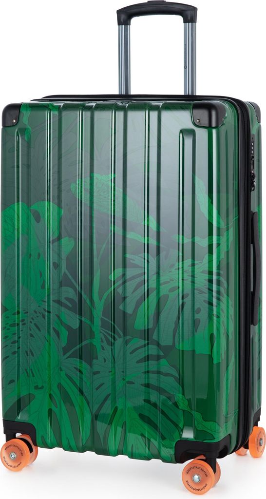HAUPTSTADTKOFFER Q-Damm - Reisekoffer Größe M, Hartschale glänzend, leise Rollen, Trolley erweiterbar für mehr Gepäck, TSA, 68 cm, Jungle Edit...