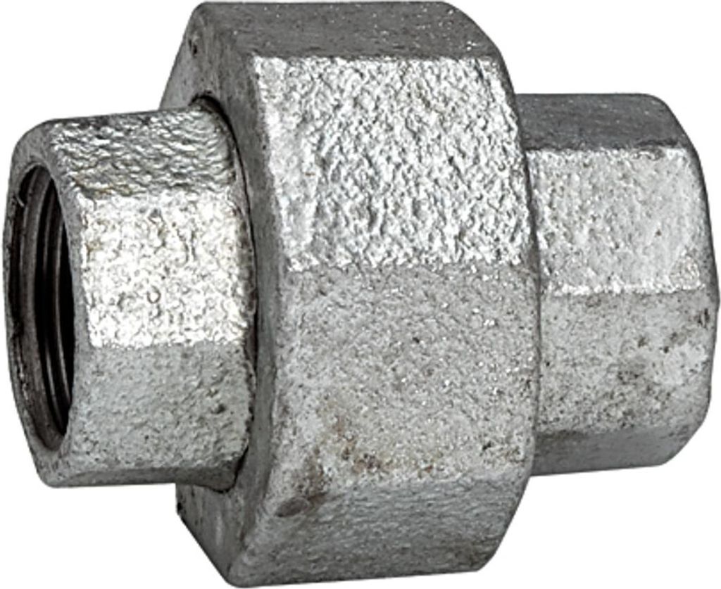 Riegler Verschraubung 340, IG/IG, Rp/Rp 1/4, schw. Temperguss feuerverz.