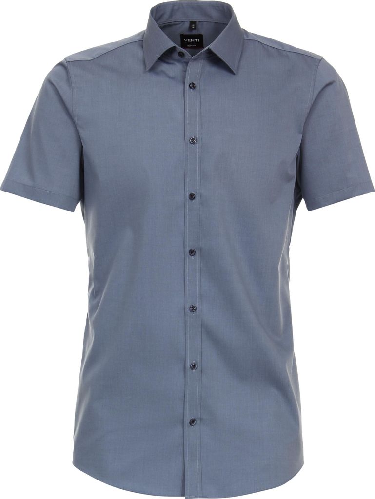 VENTI Herren Businesshemd Kurzarm Kent Body-Fit Blau 37