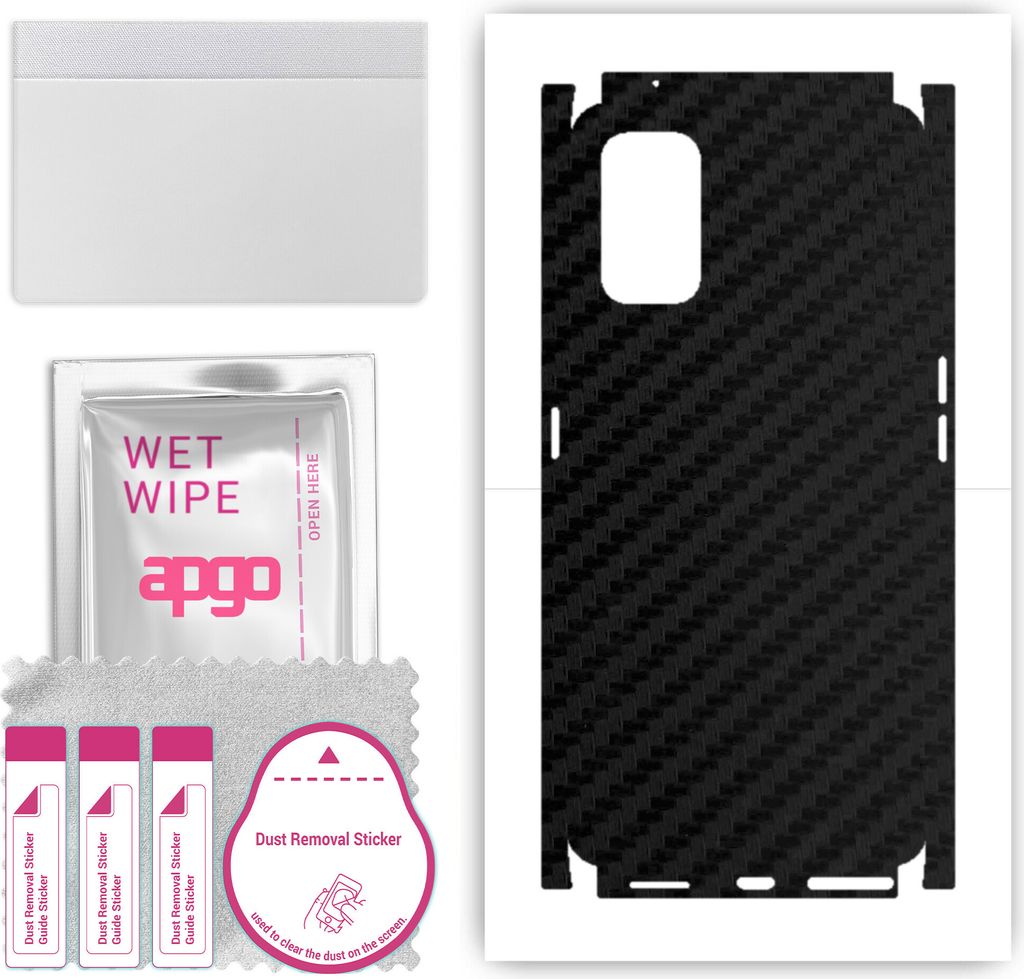 apgo Rückseite + Seiten Schutzfolie, Skin, kompatibel mit Realme X7, Hinten Displayschutzfolie aus Vinylfolie, kratzfest, einfache Montage - Schwa...