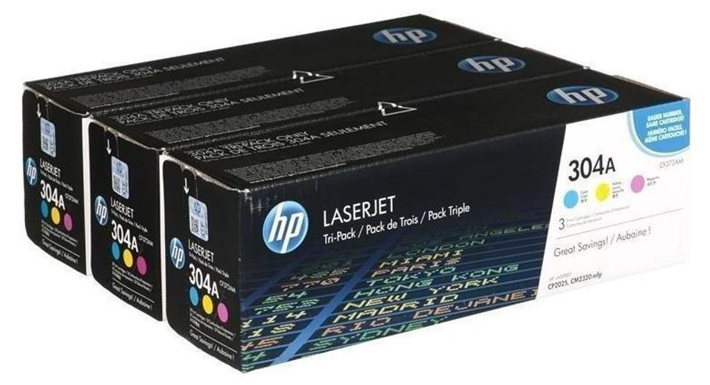 HP Toner Multi Pack CF 372 AM C/M/Y No. 304 A Produktbild 