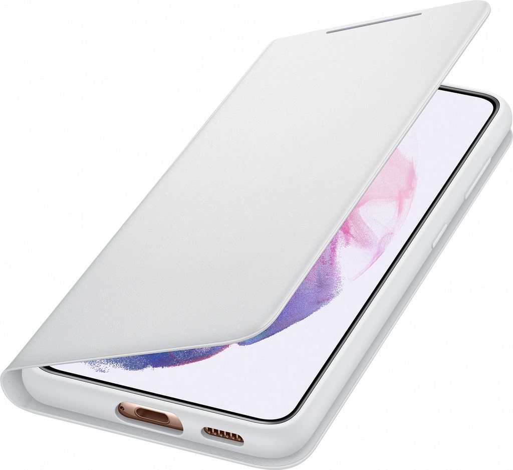 Samsung Galaxy S21 Hülle - Kunstleder - Samsung Klapphülle - Hellgrau