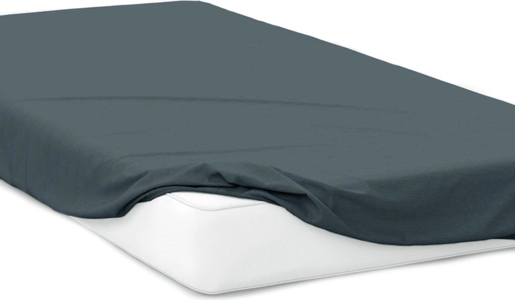 Baumwolle Castle Spannbettlaken Jersey Spannbetttuch 100% Baumwolle Bettlaken , Größe:200 x 200 cm, Farbe:Dunkelgrau