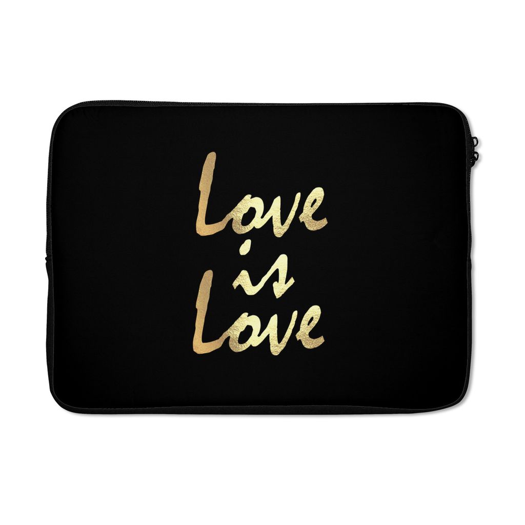 MuchoWow Laptop Hülle 13 Zoll Zitat - Liebe - Gold Laptoptasche - Laptophülle - Sleeve - Rundumschutz