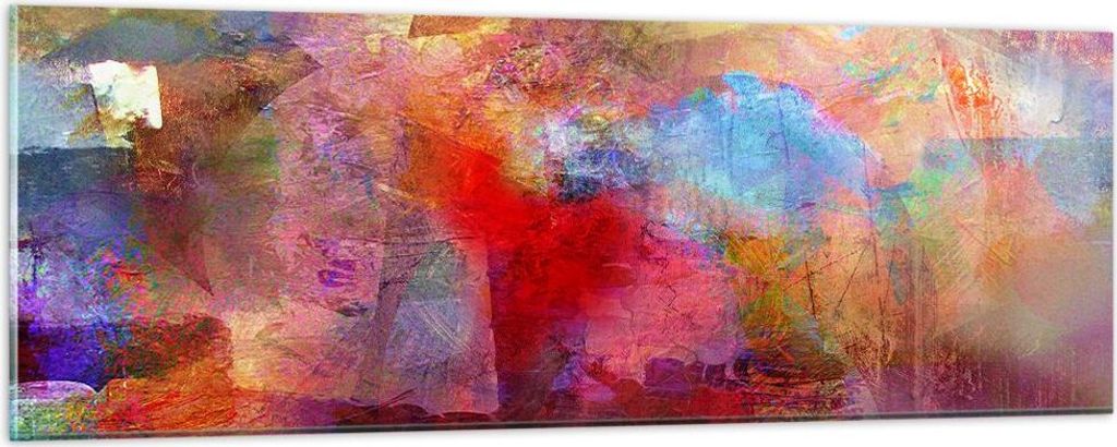 Bilder auf glas - Abstraktion modern - 90x30cm - Glasbilder - Wandbilder - Kunstdruck - zum Aufhängen bereit - Wanddekoration aus Glas - Glas Bild...