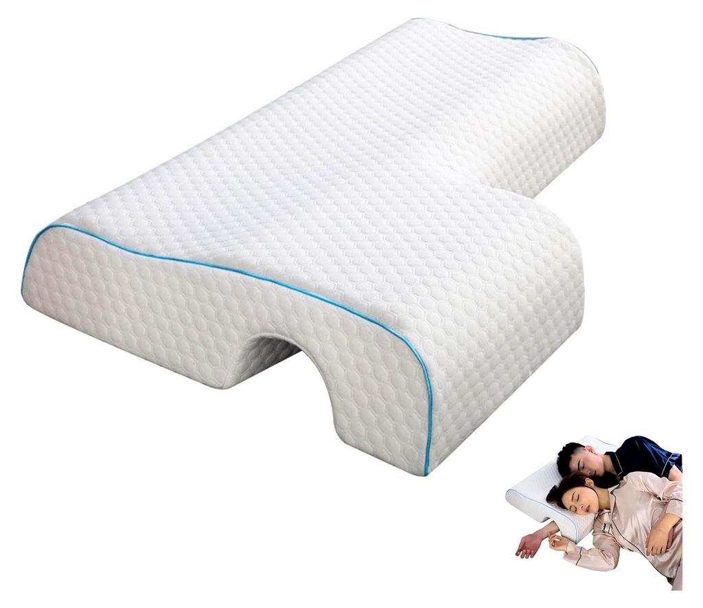 Memory Foam Kissen für Paare. Ergonomisches Kissen mit Tasche für Seitenschläfer. Waschbarer Polyesterbezug mit Aussparung auf der rechten Seite...