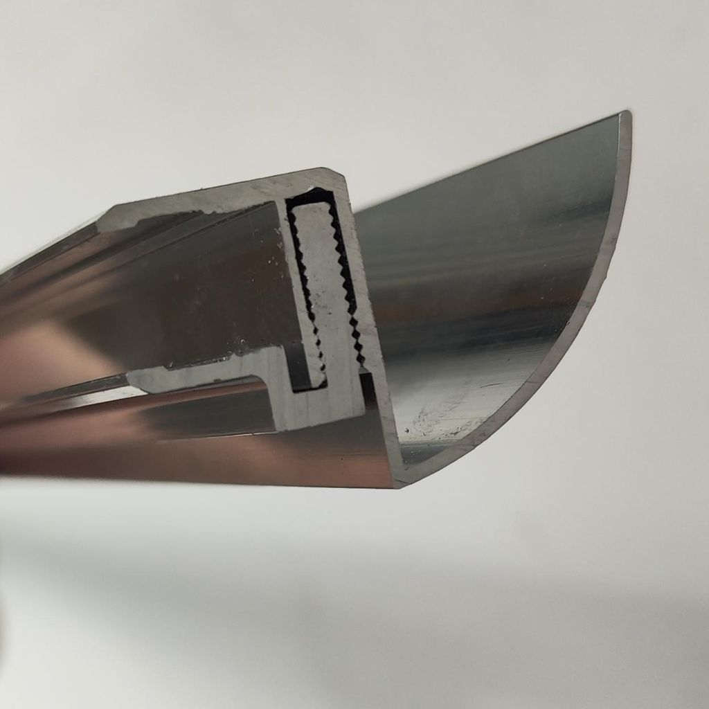 Silber Regenrinne 150 cm für Glasvordach 10,8–17,5mm Aluminium