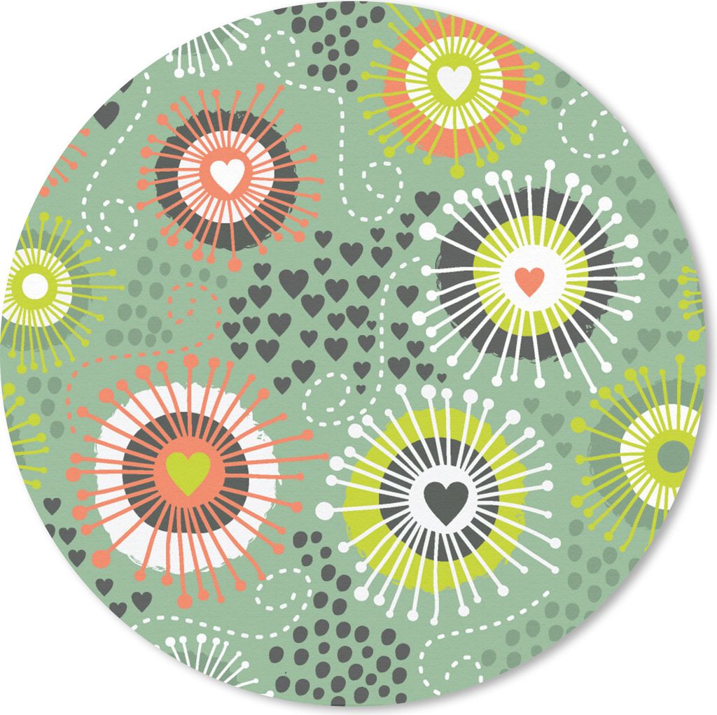 MuchoWow Mauspad Mousepad Blume - Design - Herzen 50x50 cm - Mousepads - Maus Mat - Pad - Mausunterlage - Vinyl
