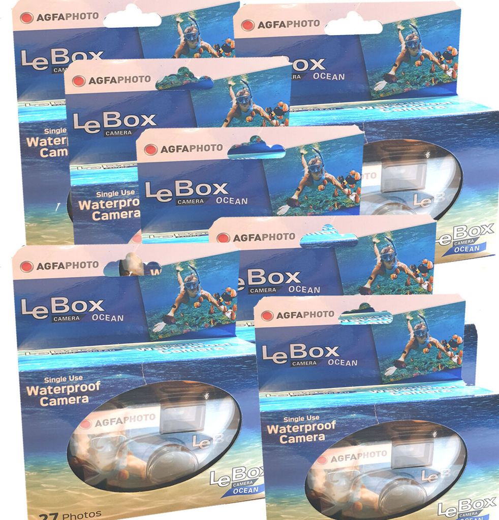 7x 1A PHOTO PORST Einwegkamera Agfa LeBox Ocean