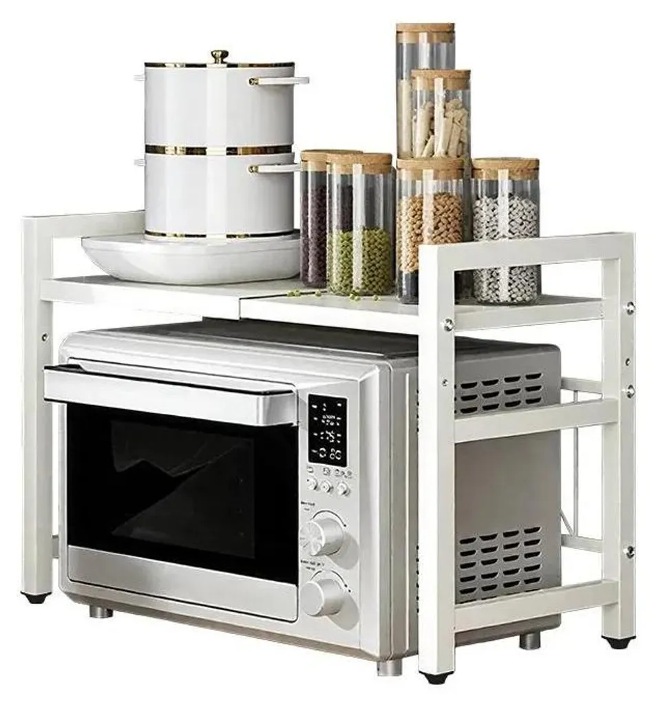 Rangement Cuisine pour Micro-ondes Blanc - Organisateur Plan de Travail