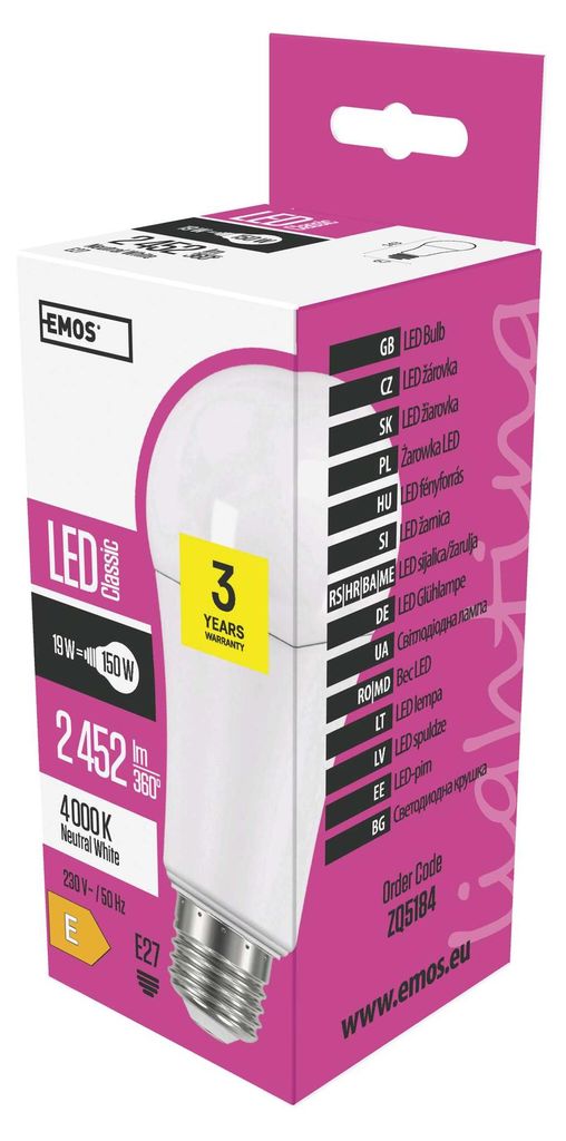 LED Lampe Classic A67 / E27 / 19 W (150 W) / 2 452 lm / Neutralweiß