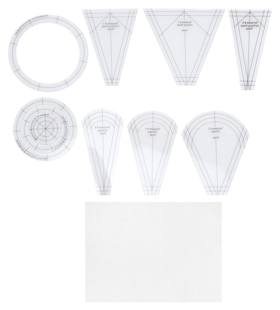 10-teiliges Set multifunktionaler, transparenter Acryl-Nähschablonen für Quilten, Nähen und Bastelarbeiten