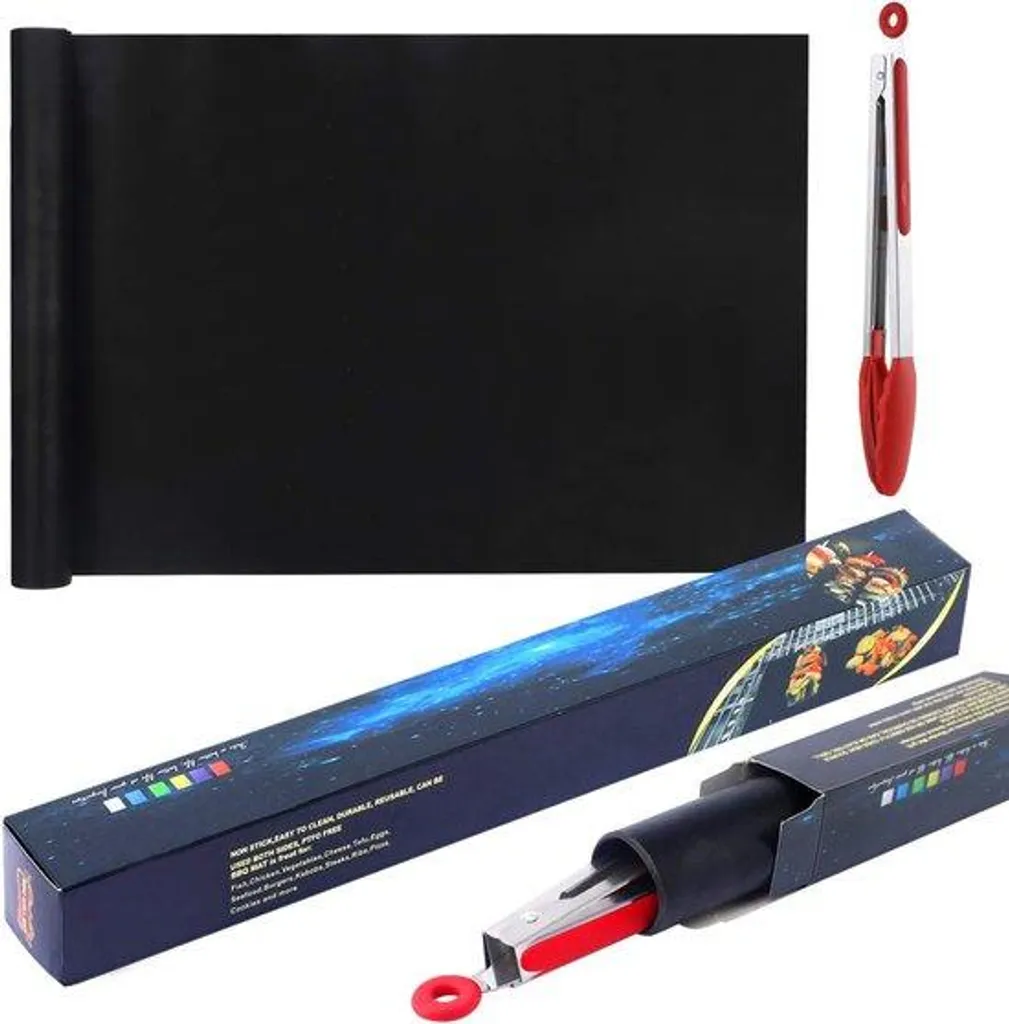 Tapis de cuisson antiadhésif en téflon 180x40 cm, modèle noir Pro