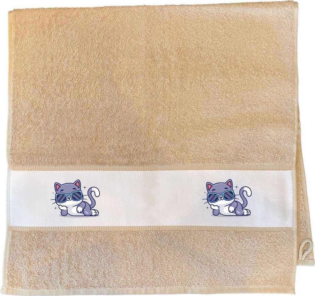 Huuraa Handtuch Cool Cat Comic 50x100cm Sand Baumwolle Handtuch Geschenkidee