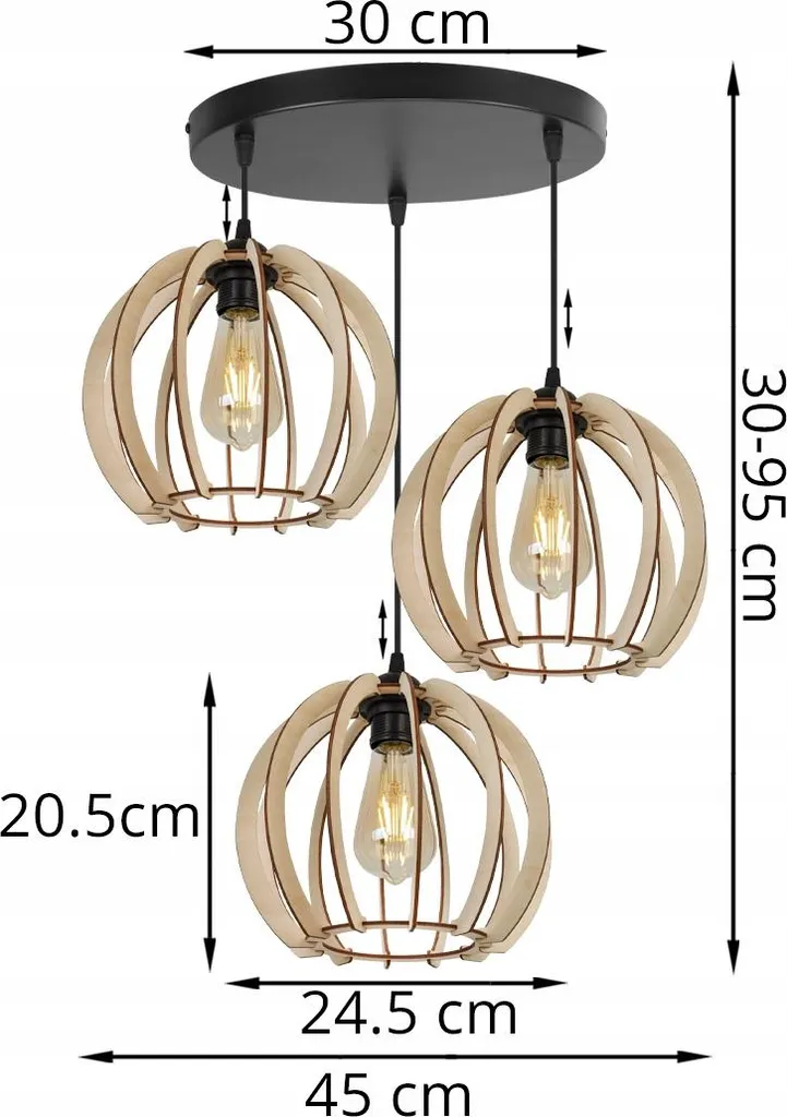 Light-Home Timber Lampada Sospensione Legno Industriale E27 - Prezzo - 9