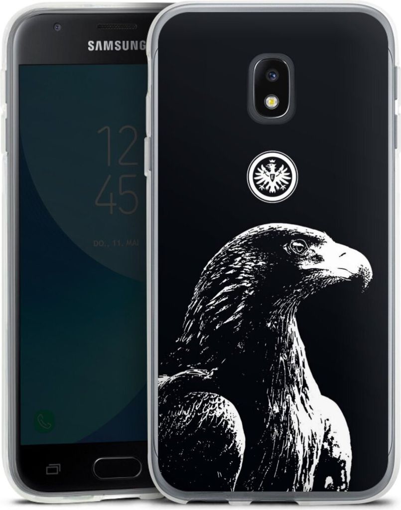DeinDesign Handyhülle für Samsung Galaxy J3 Duos (2017) Silikon Hülle Case Smartphone Schutzhülle Eintracht Frankfurt Offizielles Lizenzprodukt...