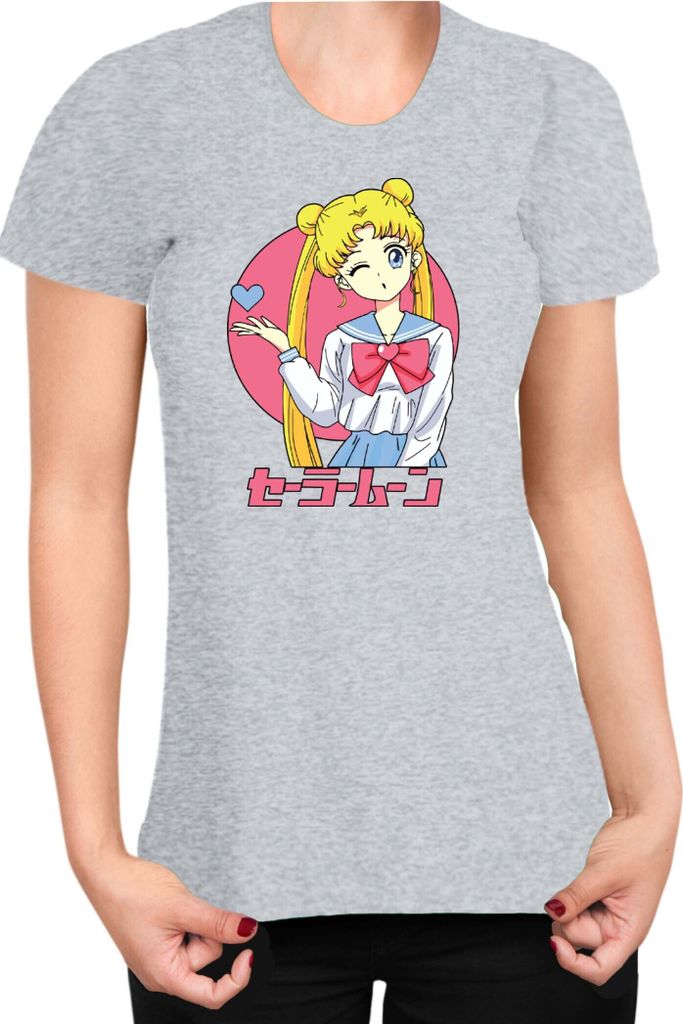 Damen T-Shirt Japan Anime Manga Sailor Anime Manga Moon 05 Sailor Princess, Lady S / Grau