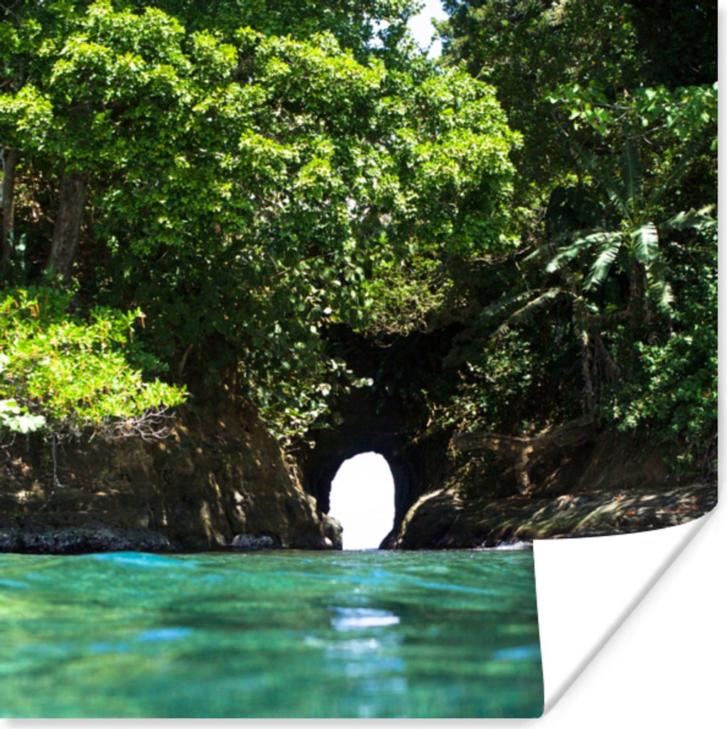 MuchoWow Poster Ein Loch in der Wand auf dem Land in Costa Rica 100x100 cm - Babyzimmer