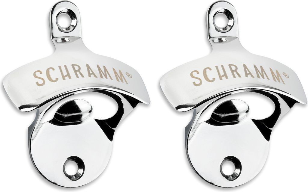 Schramm 2 Stück Flaschenöffner Wandhalterung Bier Flaschen Wand Halterung Öffner Wandflaschenöffner Bier Soda Öffner einhändig 2er Pack