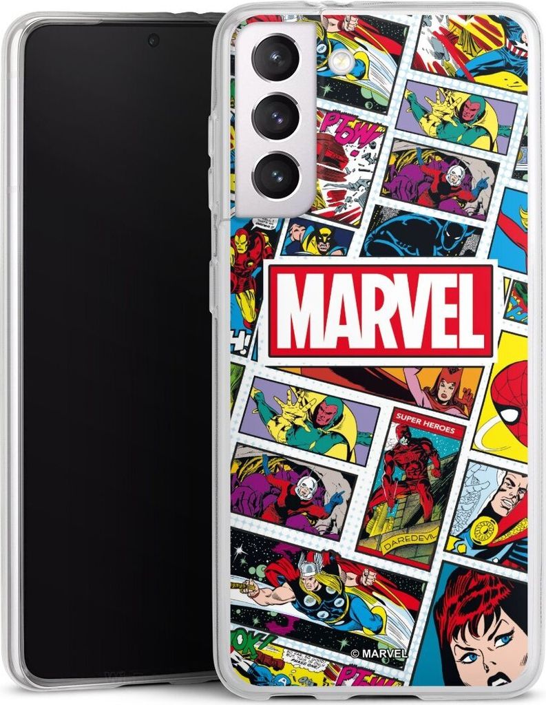 DeinDesign Slim Hülle für Samsung Galaxy S21 5G Silikon Case Ultra Dünn Handyhülle Comic Muster Marvel