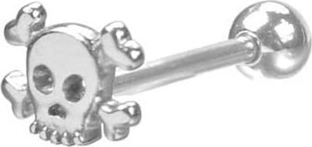 Zungenpiercing Schmuck Stahl 316 Casting Intim Totenkopf Produktbild 