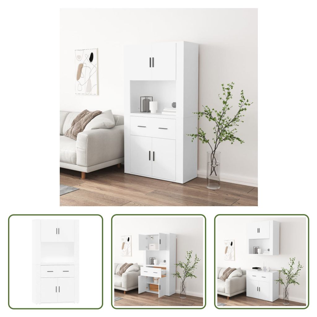 The Living Store Highboard Weiß Holzwerkstoff