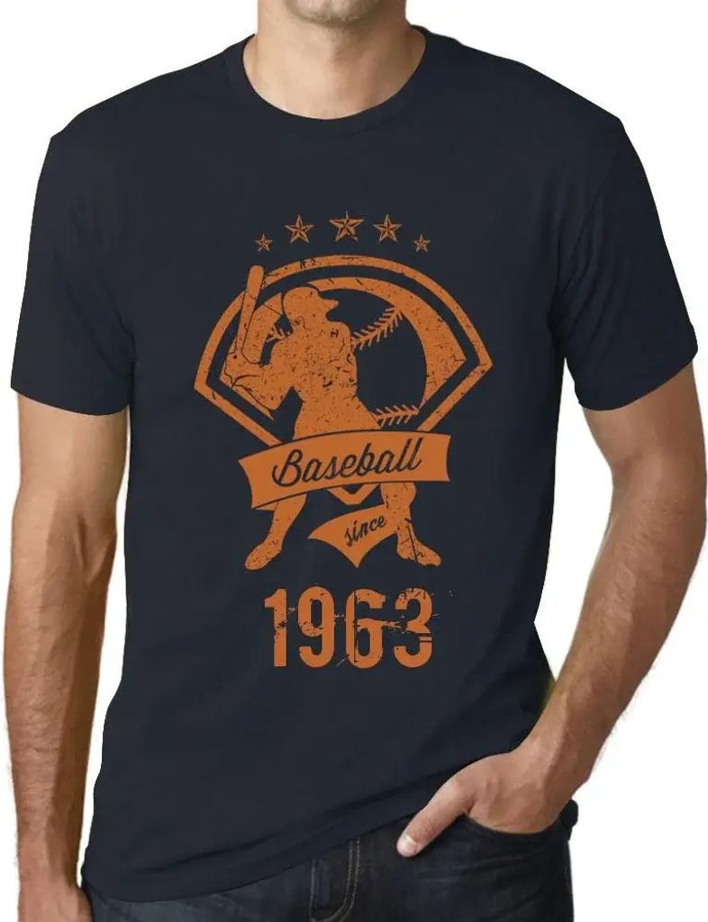 Herren Grafik T-Shirt Baseball seit 1963 – Baseball Since 1963 – Geschenk 61. Geburtstag Jahrestag 61 Jahre Jubiläum 61 Jährige Mann Jahrgang...