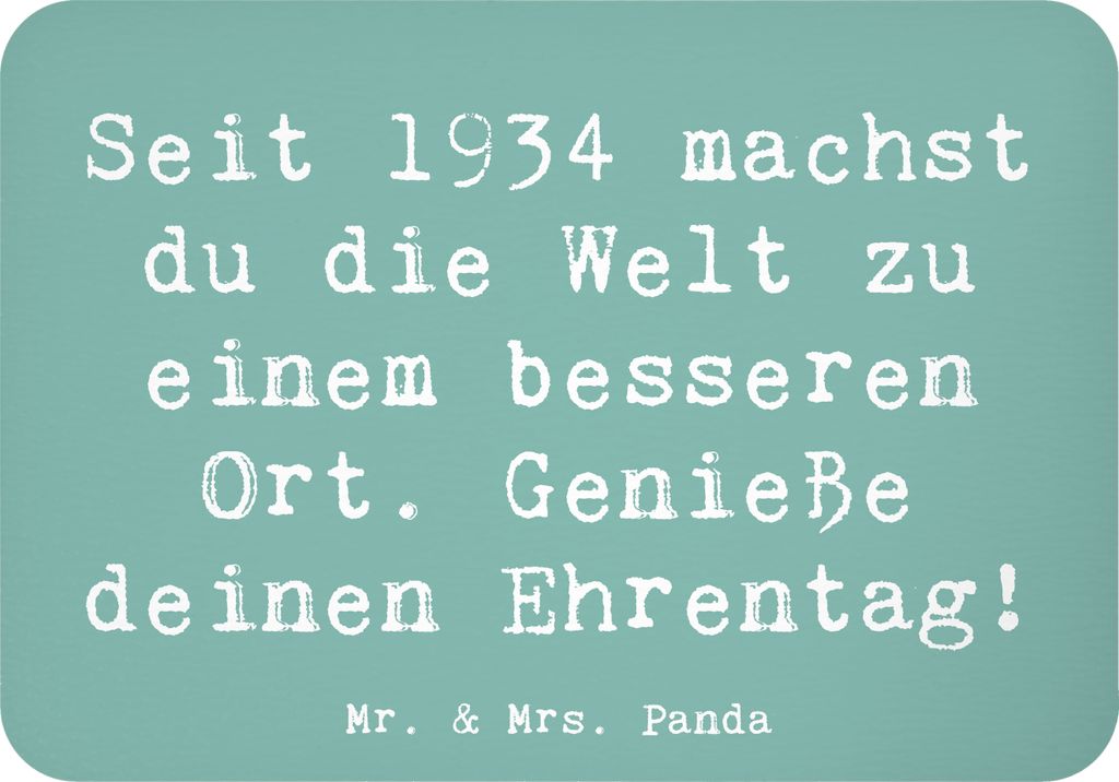 Mr. & Mrs. Panda magnet Spruch 1934 Geburtstag - Meeresbrise - Geschenk, Seit, zettelhalter, Pinnwandmagnet, Glückwunsch, holzmagnet, Geburtstagsg...