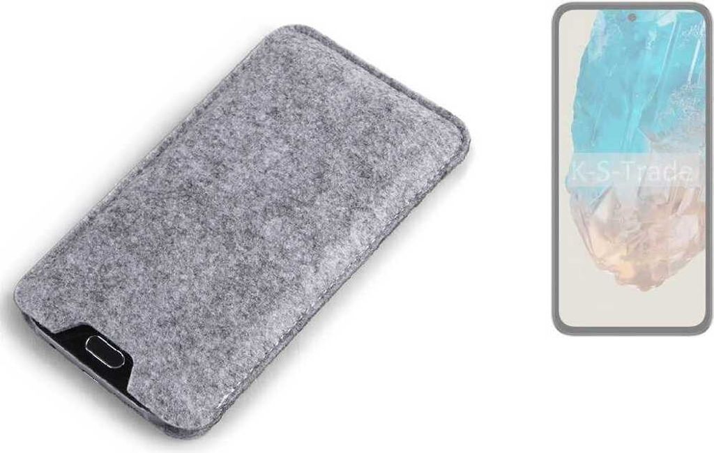 K-S-Trade Filz Handyhülle kompatibel mit Samsung Galaxy M35 5G Schutzhülle Filztasche Filz Tasche Case Sleeve Handy Hülle Filzhülle grau