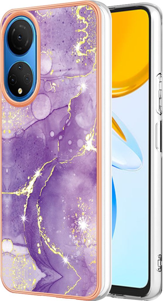Hülle für Honor X7 Muster TPU Silikon Stoßdämpfer Bumper Schutzhülle Violett
