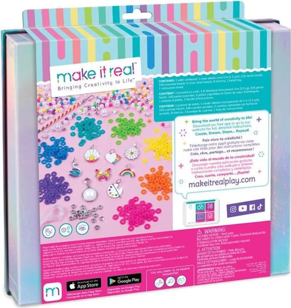 Kit de Création de Bracelets et Bijoux DIY Arc-en-Ciel pour Filles 8 Ans