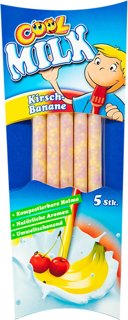Chladivé mlieko so slamkou na pitie s granulami a ovocným Obrázok produktu 