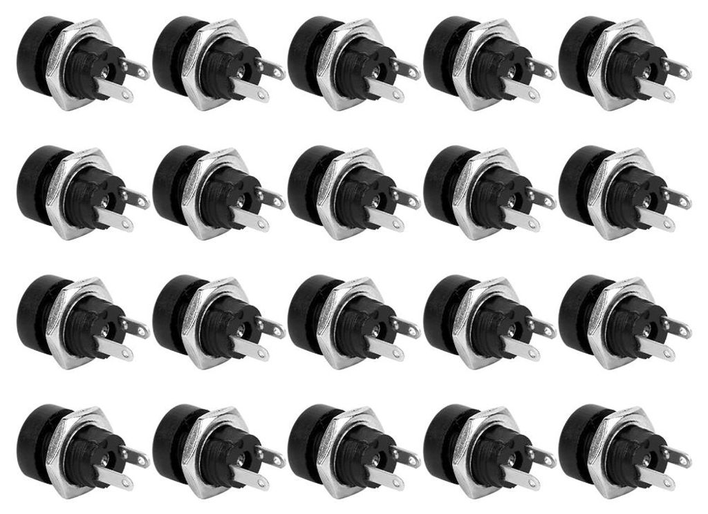 20 Stück DC‐022B Netzteil Buchse Buchse Gewinde mit Mutter Kupfer Panel Mount Connector