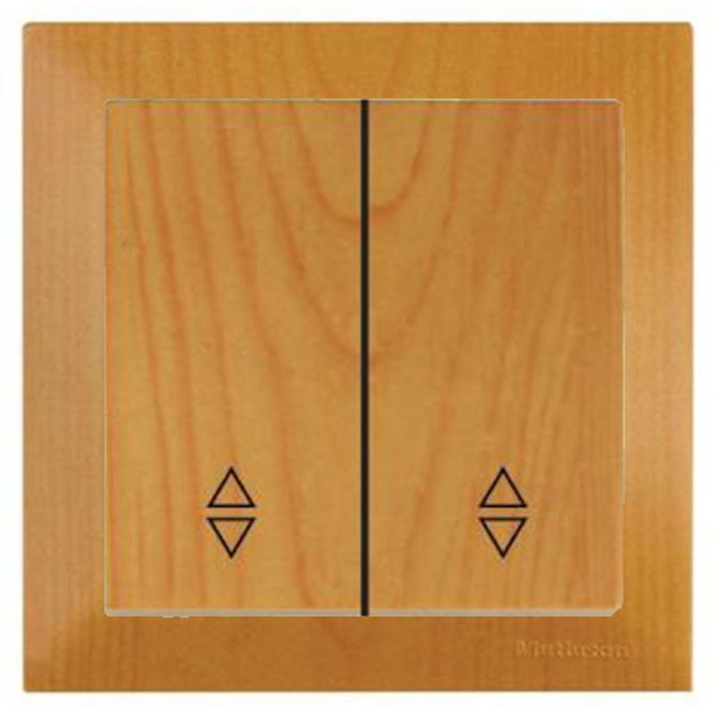 2-fach Wechselschalter Eiche Holzoptik – Rahmen Set – Unterputz – Candela