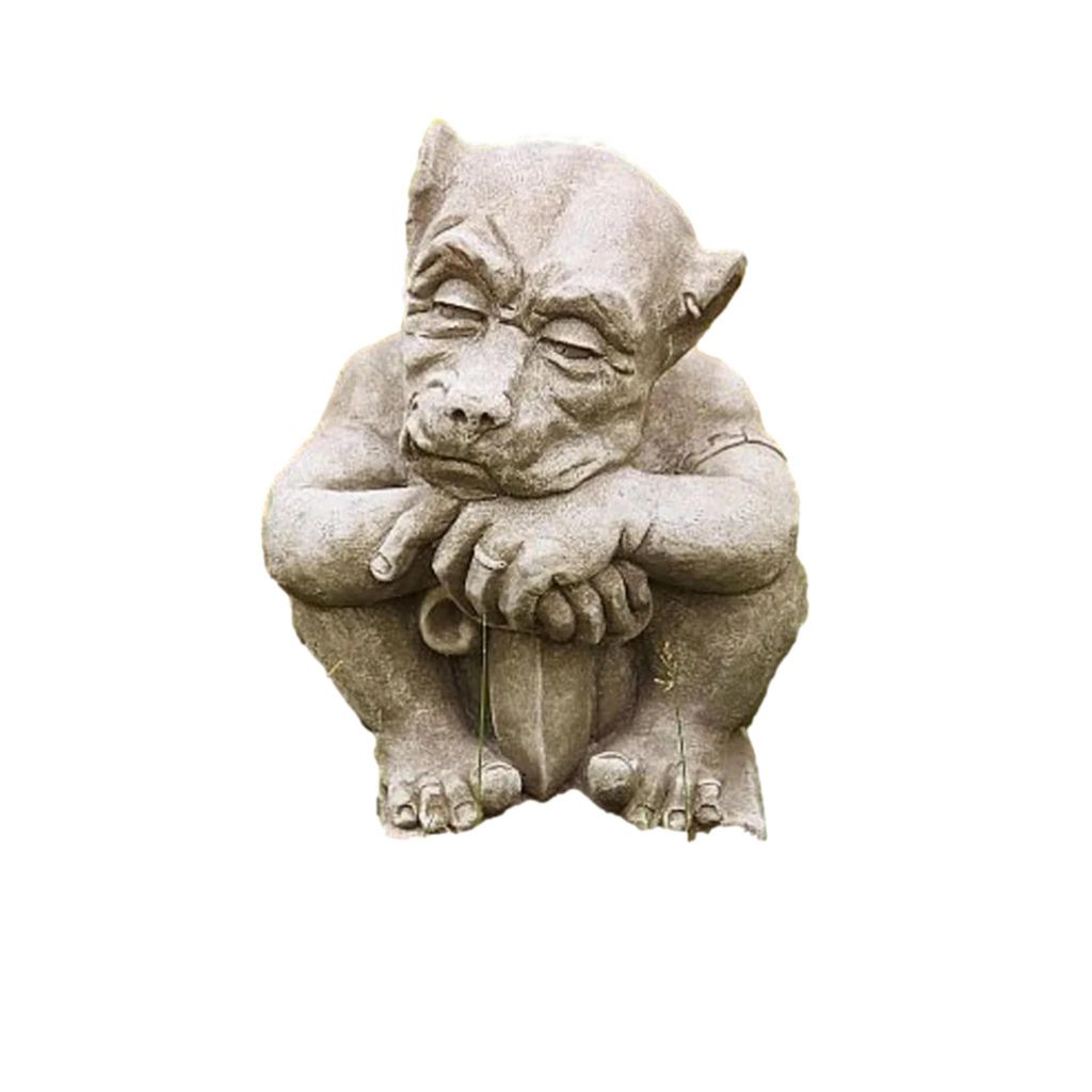 Sword Gargoyle Mauerwächter perfekt für den Garten zur Dekoration, aus Steinguss Neu Frostfest Witterungsbeständig, Steinfigur Gartenfigur V-1377