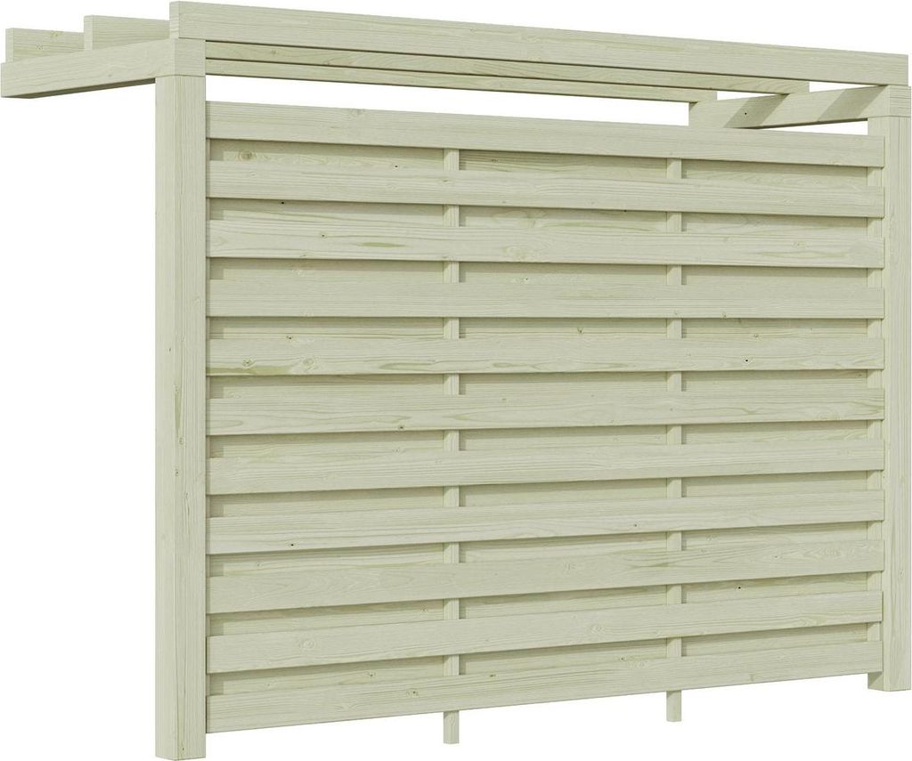 Weka Carport Rückwand für Einzel- und Doppelcarport mit Dachbegrünung - kesseldruckimprägniert