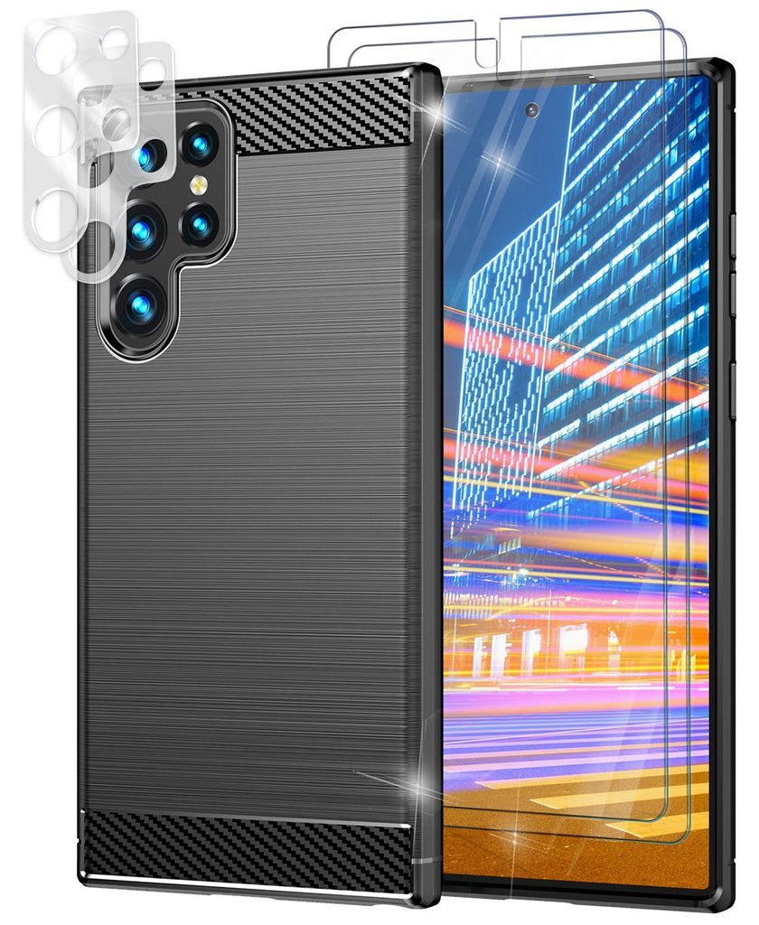 Carbon Look Hülle für Samsung Galaxy S23 Ultra, 2x Produktbild 