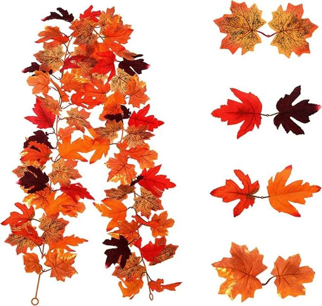 INF Guirlande de Feuilles d'Érable Artificielles - Lot de 2 Décorations