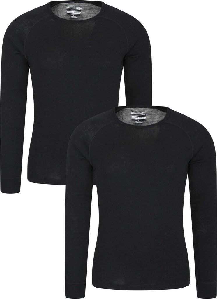 Mountain Warehouse - Base Layer Oberteil für Herren (2er-Pack) MW463 (3XL) (Schwarz)