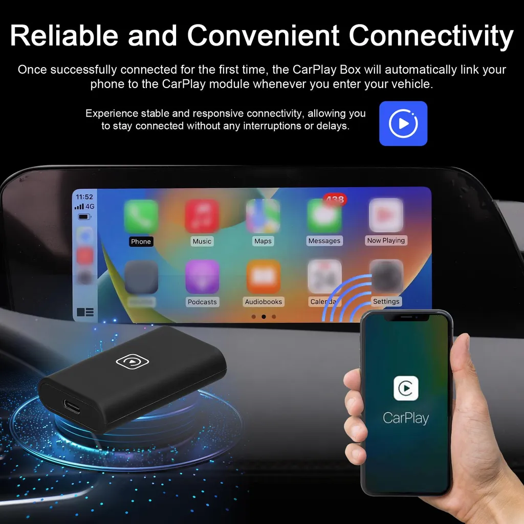 Adattatore Auto Wireless 4 in 1: CarPlay, Android Auto e Mirroring - 4
