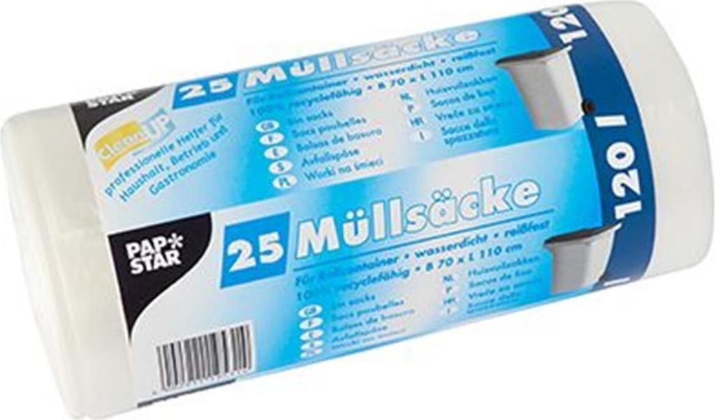 STARPAK Müllsäcke HDPE 120 Liter transparent 25 Säcke Produktbild 