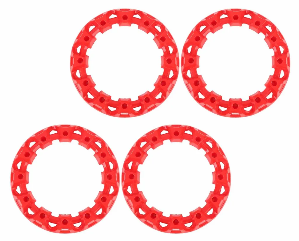 Enjoliveurs quad 10 pouces anti-rayures : 4 capuchons décoratifs rouges