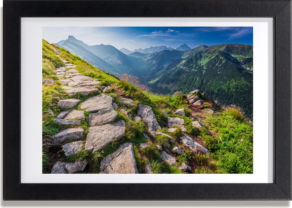 Bild 30x20 MDF-Rahmen, Wandkunst Sonnenaufgang Tatry