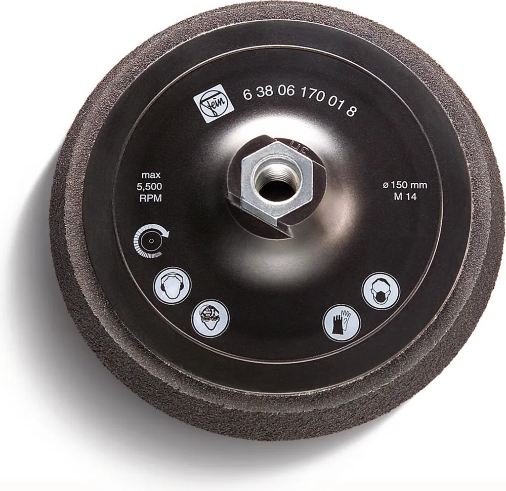 Support de polissage Fein 170 mm pour peau de mouton à cordon serrable