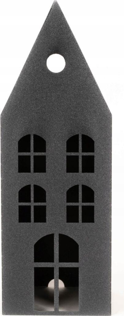 Laterne Haus Führte Kerze Laterne Handgefertigt Silber Anthrazit Metall